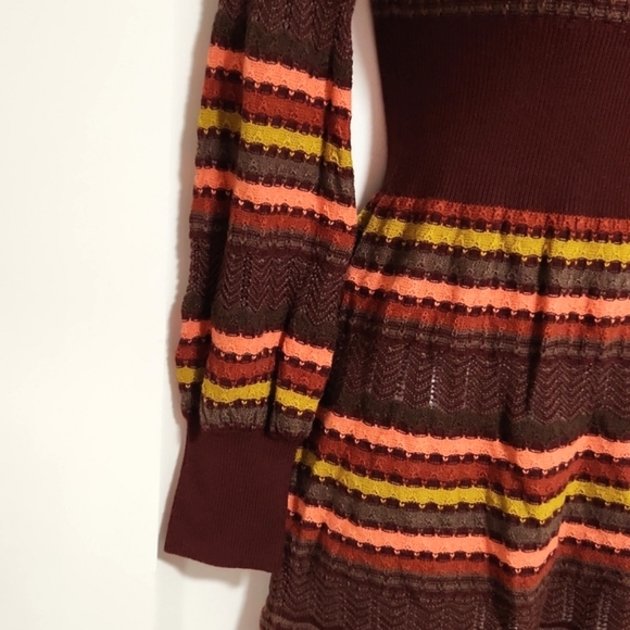 Free People Burgundy Stripe Knit Dress - Picture 3 of 10